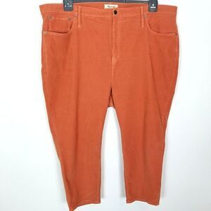 Madewell Women Plus Classic Straight  Corduroy Jeans Sz 37 Petite Orange